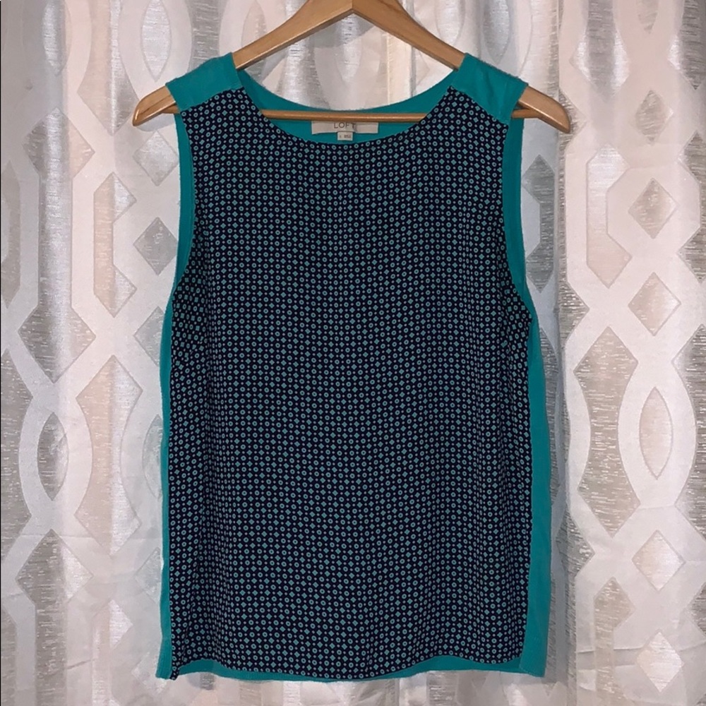 Mix material sleeveless top